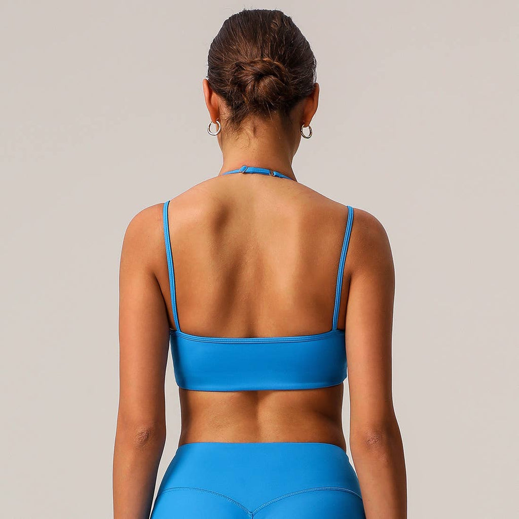 Thin Strap Halter Neck Fitness Sports Bra