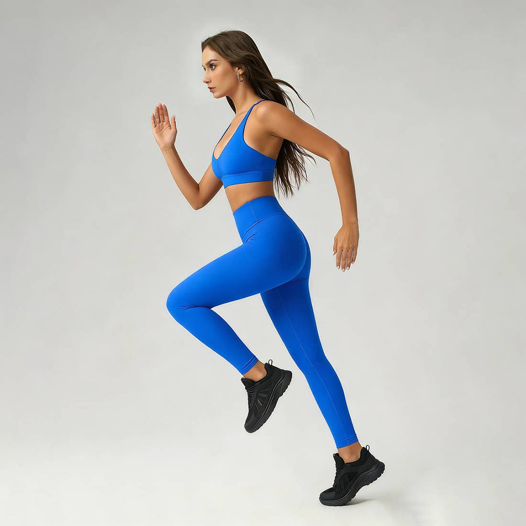 Women's Summer Sports Set Cross Back Bra And Leggings